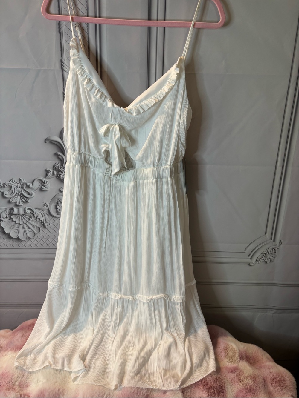NWT Justify White Spaghetti Strap Ruffle Maxi Dress- Size XL